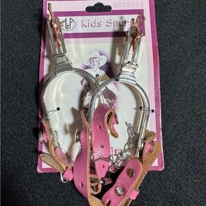 Kids Pink and Silver Spurs